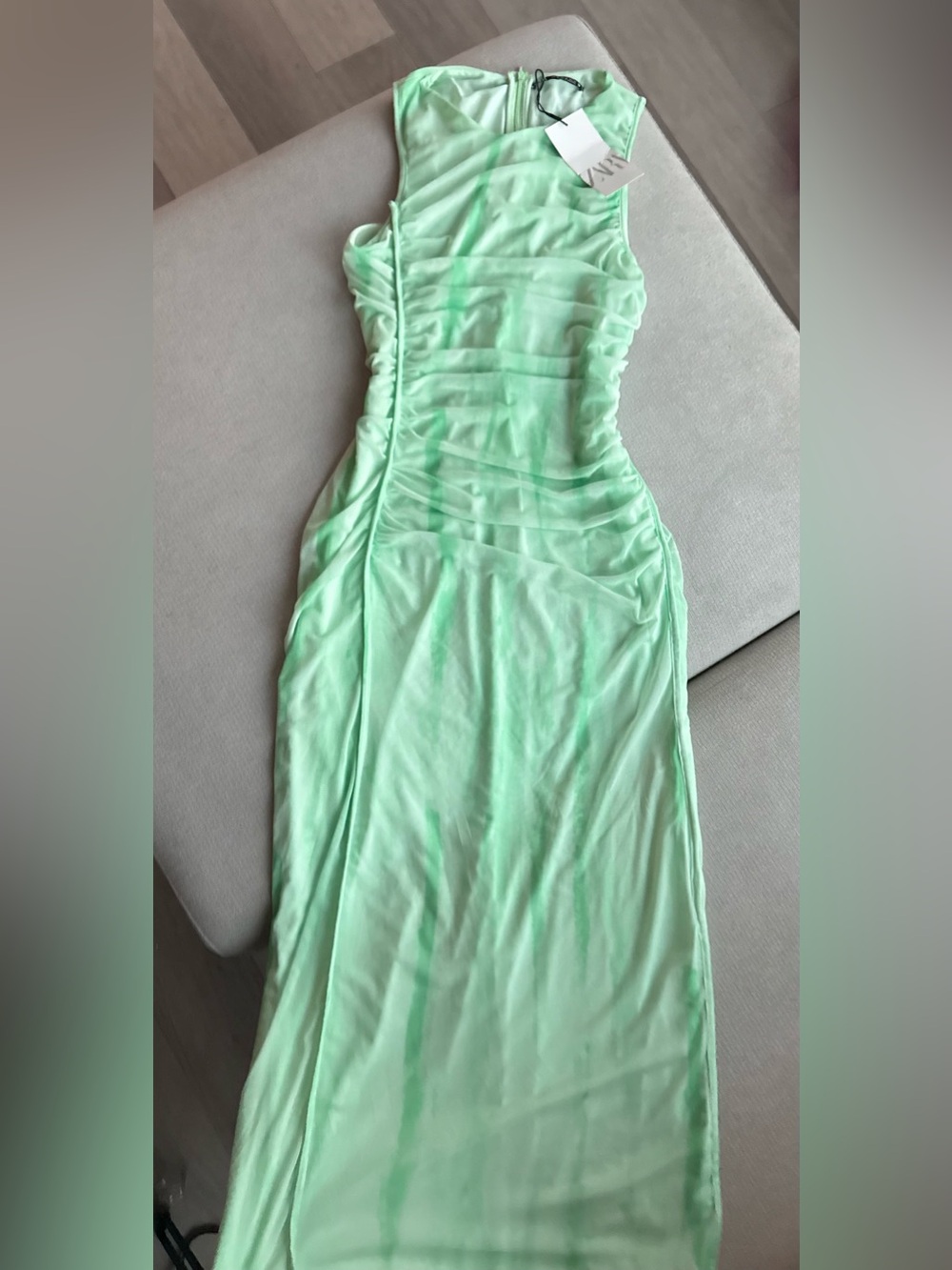 NWT ZARA printed tulle midi dress